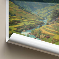 Mu Cang Chai Poster - Vietnam Travel Art - Terraced Rice Fields Home Decor