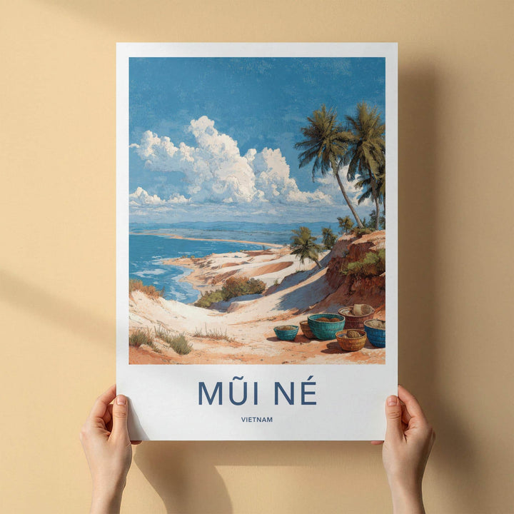 Mui Ne Poster - Vietnam Framed Print - Sandy Ocean Baskets Lounge Decor