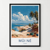 Mui Ne Poster - Vietnam Framed Print - Sandy Ocean Baskets Lounge Decor