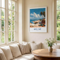 Mui Ne Poster - Vietnam Framed Print - Sandy Ocean Baskets Lounge Decor