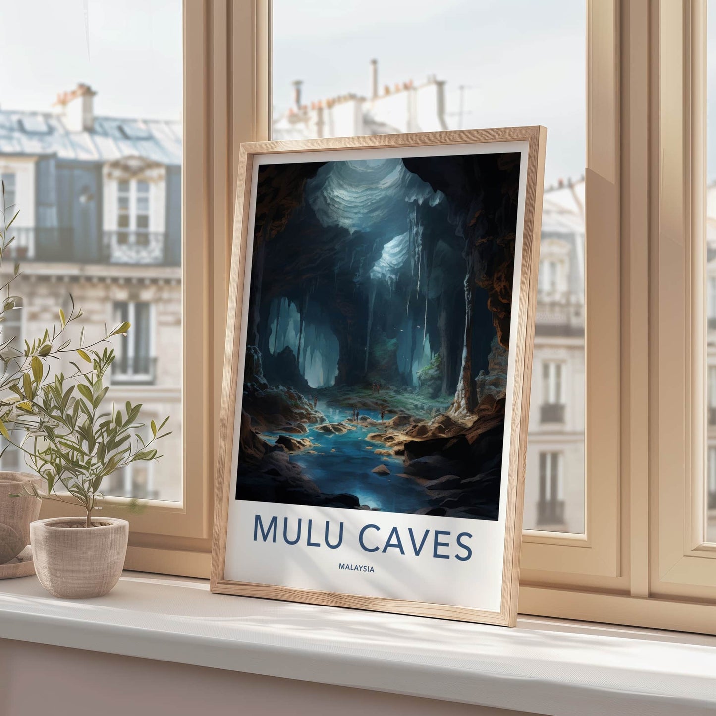 Mulu Caves Poster - Malaysia Wall Art - Underground River Cave Home Decor