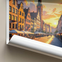 Munchen Poster - Germany Travel Art - Golden Hour City Home Decor