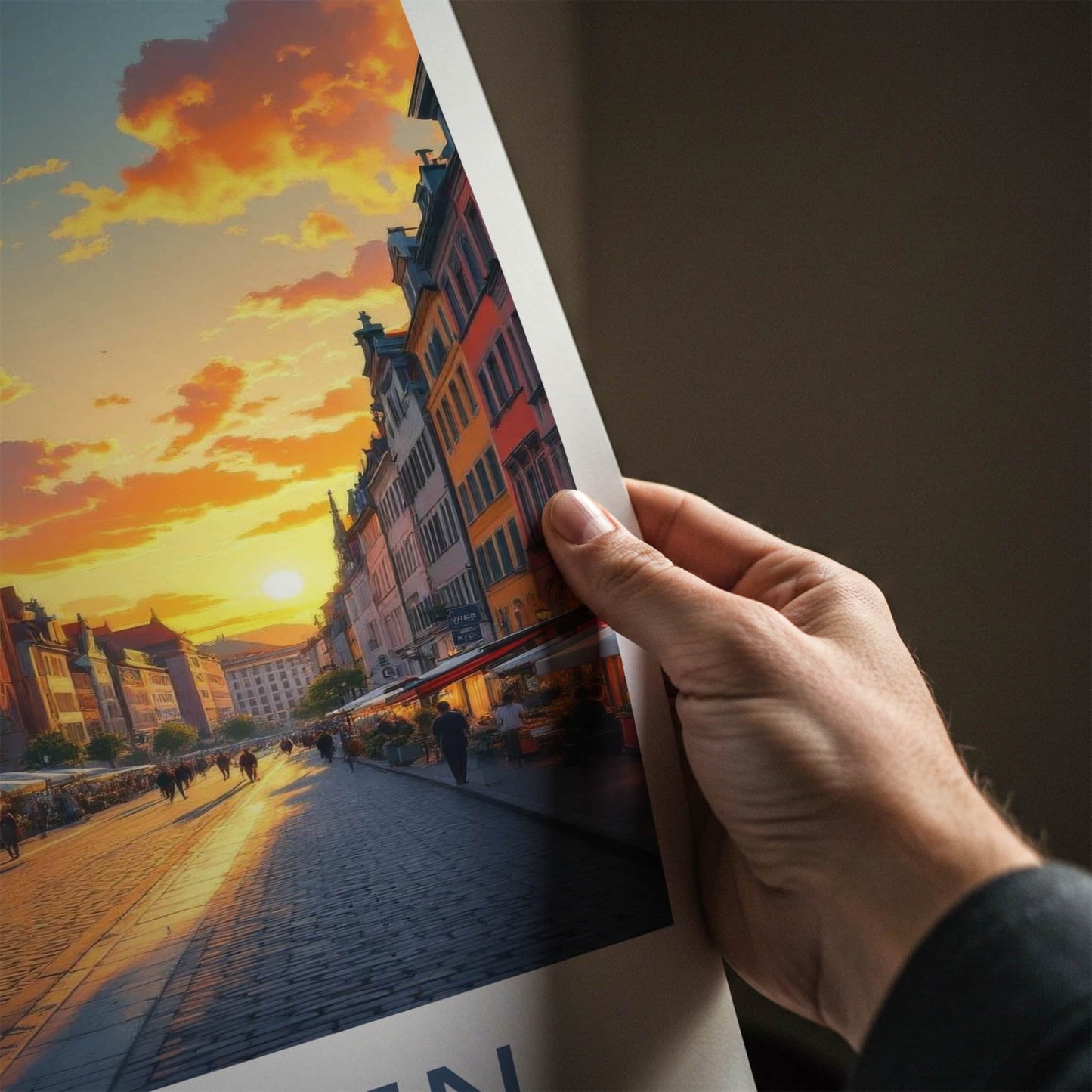 Munchen Poster - Germany Travel Art - Golden Hour City Home Decor