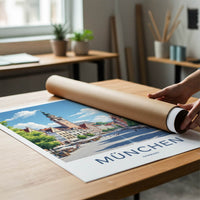 Munchen Poster - Germany Travel Art - Historic Clock Tower Home Decor