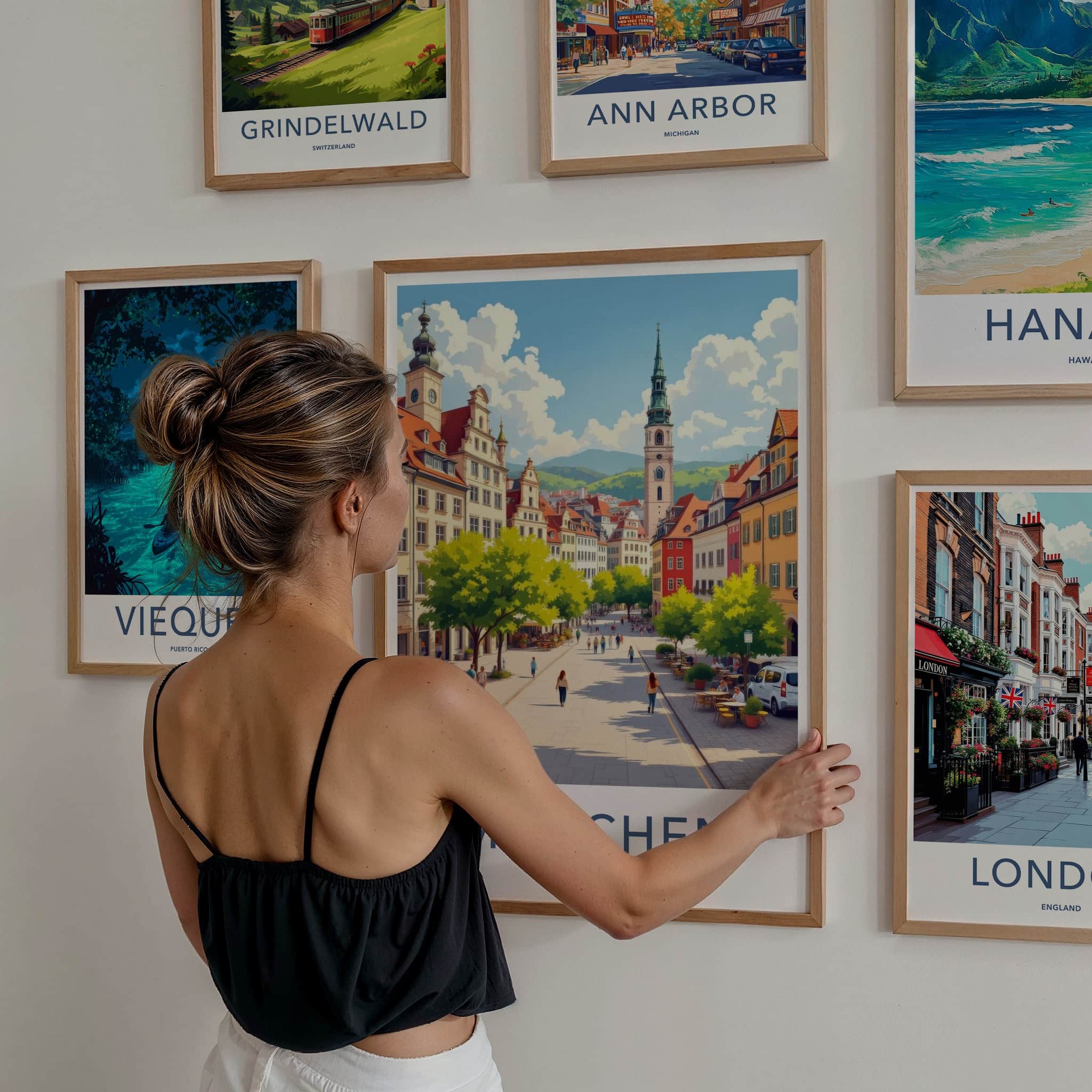 Munchen Poster - Germany Travel Art - Lively City Street Wall Decor