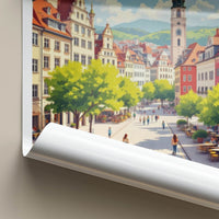 Munchen Poster - Germany Travel Art - Lively City Street Wall Decor