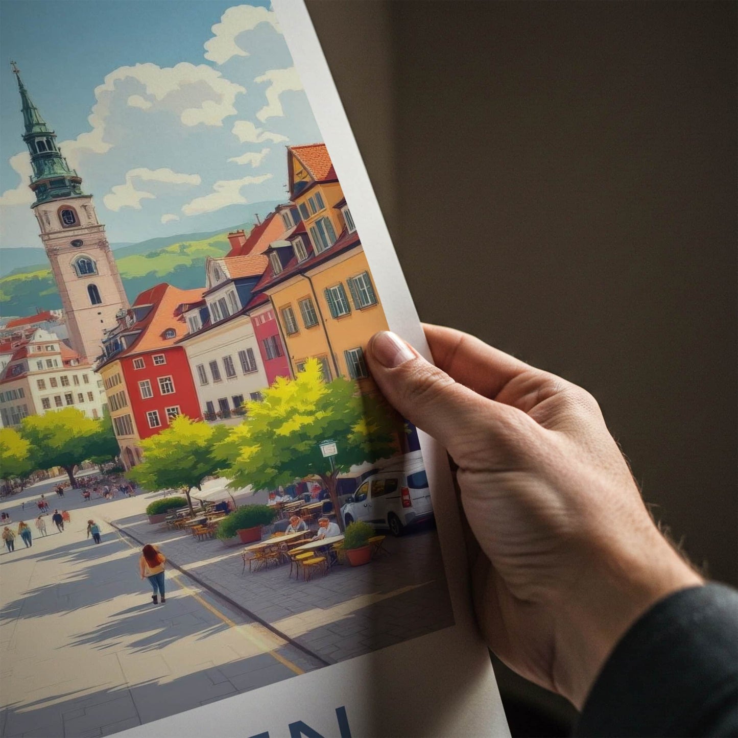 Munchen Poster - Germany Travel Art - Lively City Street Wall Decor