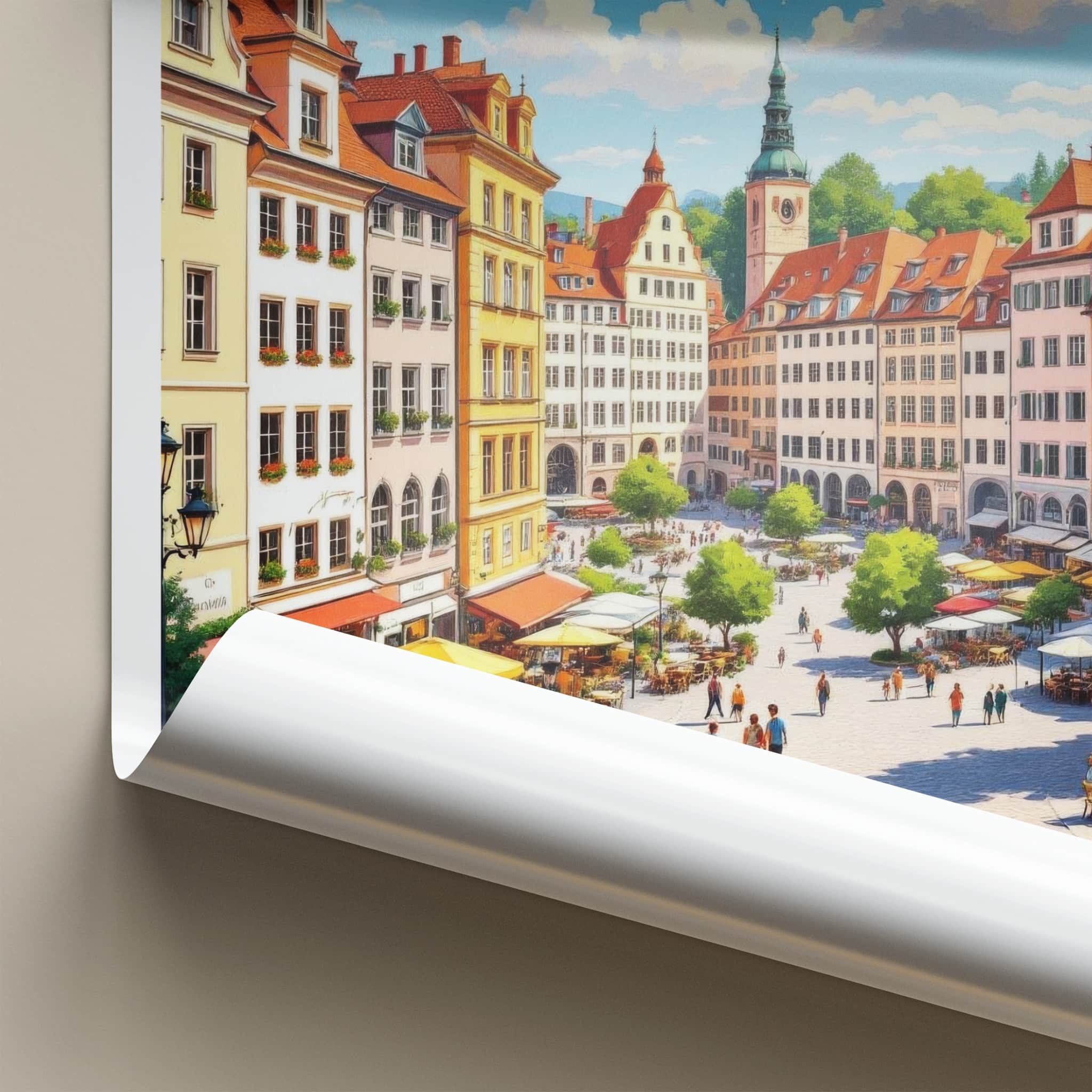 Munchen Poster - Germany Travel Art - Vibrant City Square Home Decor