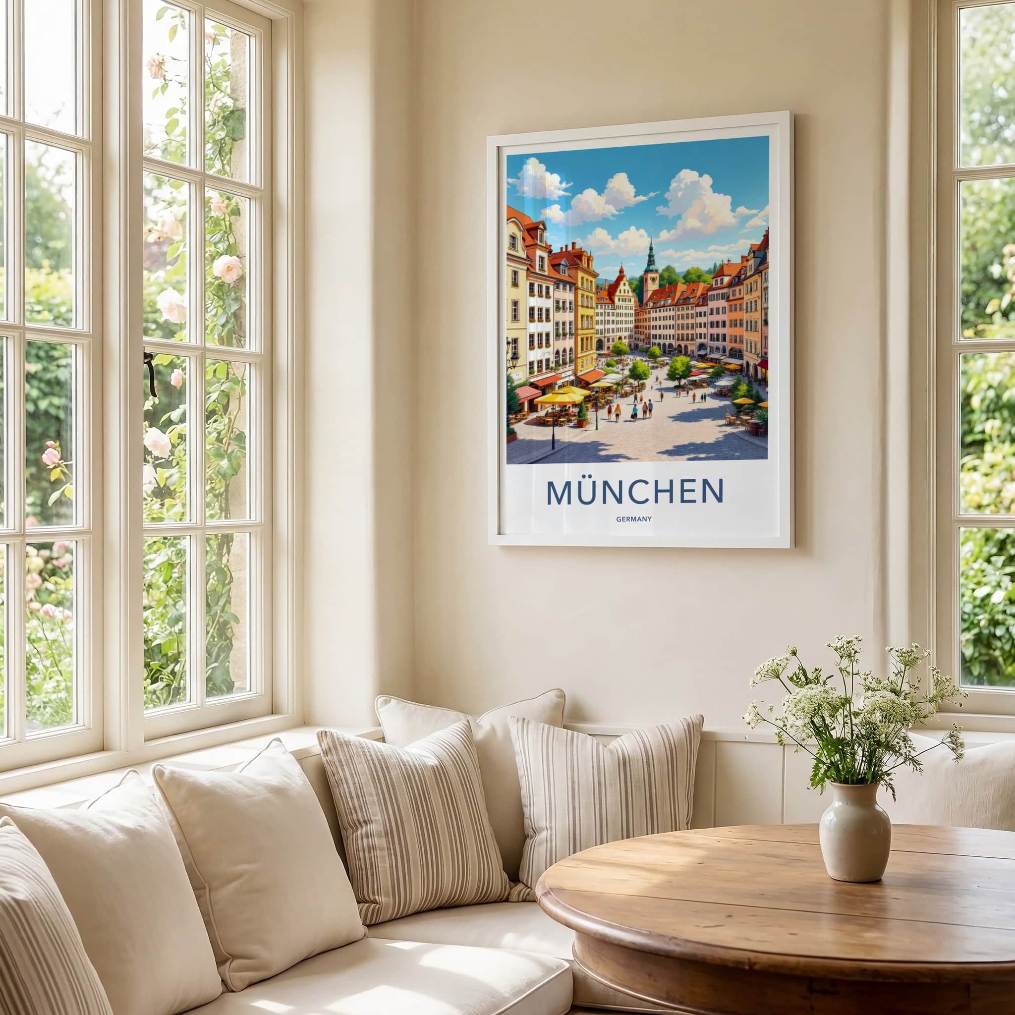 Munchen Poster - Germany Travel Art - Vibrant City Square Home Decor