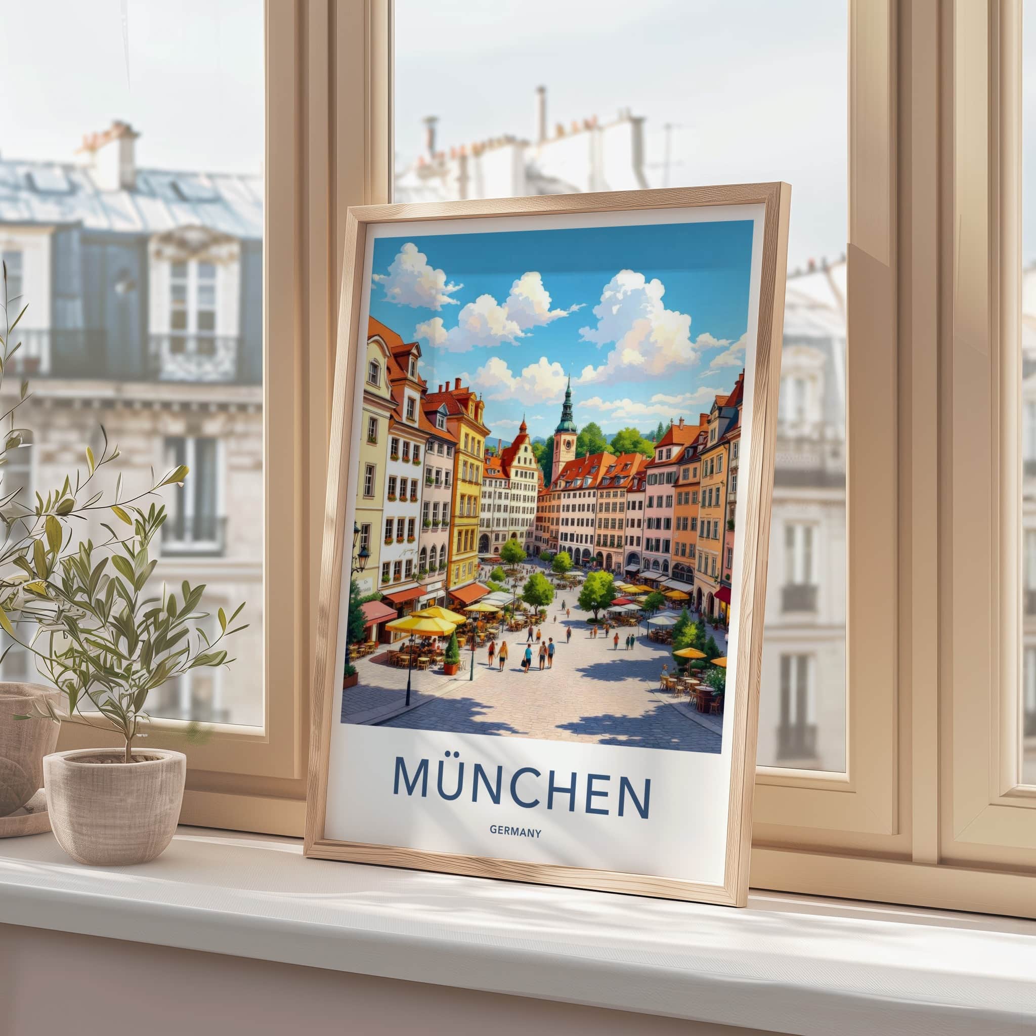 Munchen Poster - Germany Travel Art - Vibrant City Square Home Decor