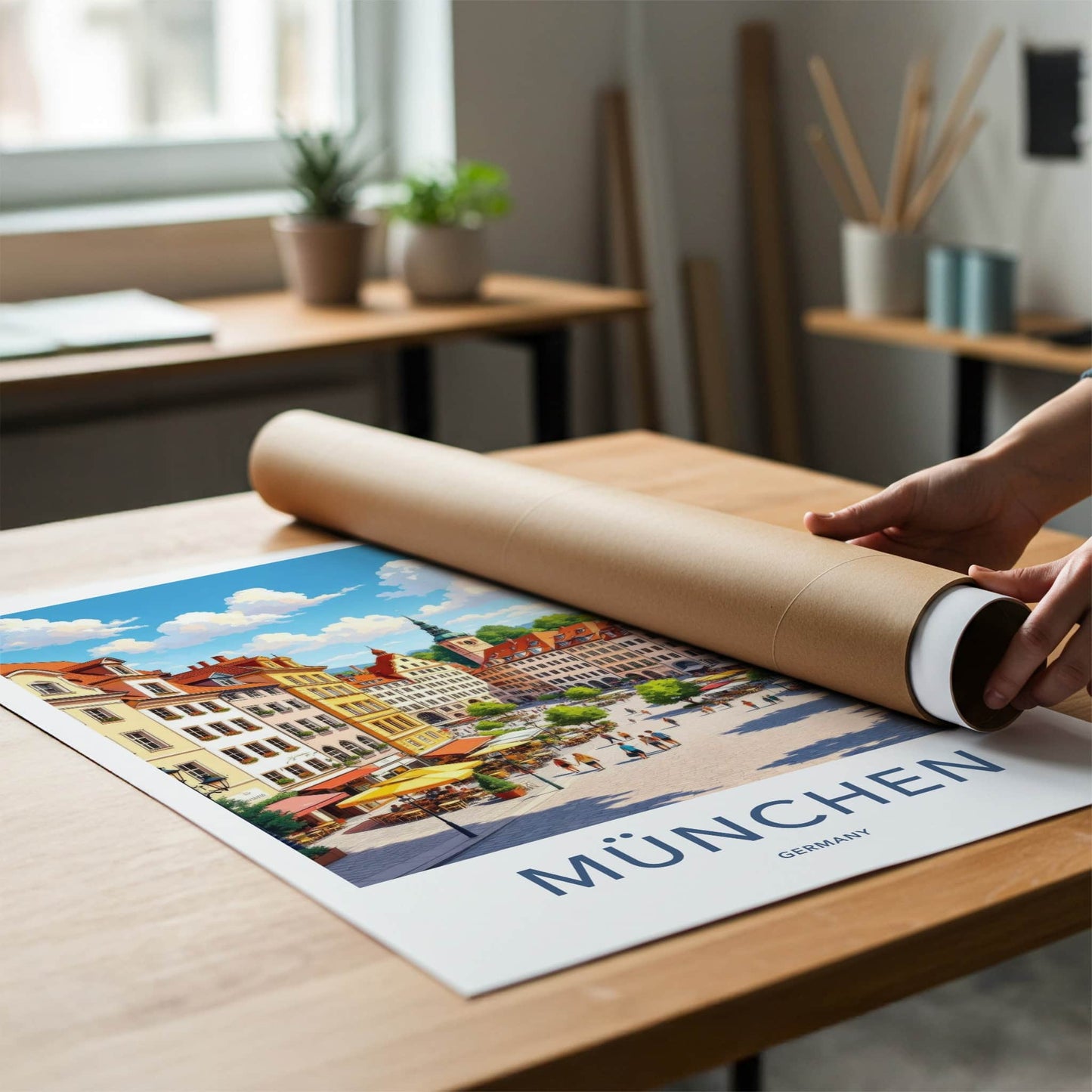 Munchen Poster - Germany Travel Art - Vibrant City Square Home Decor