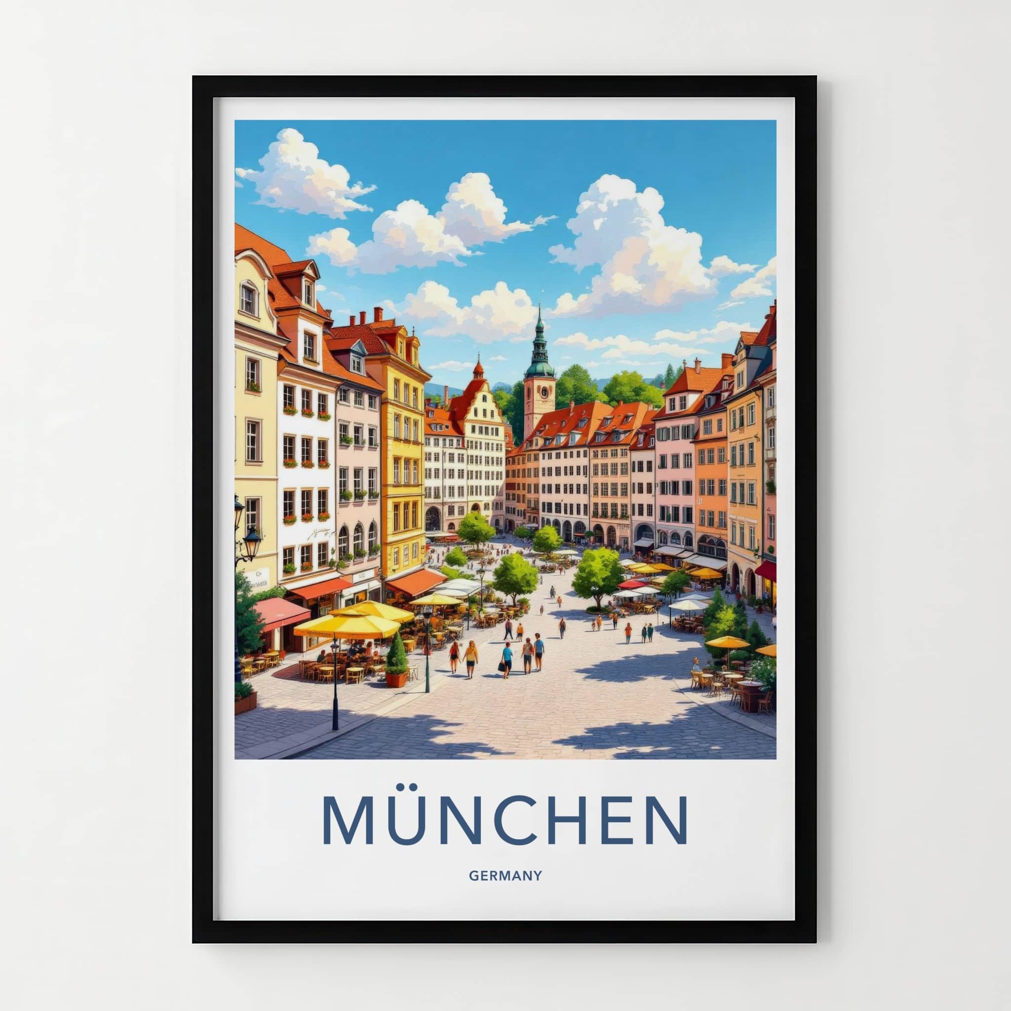 Munchen Poster - Germany Travel Art - Vibrant City Square Home Decor