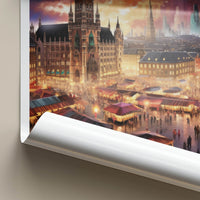 Munich Poster - Germany Art Print - Twilight Market Square Home Decor