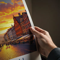 Munich Poster - Germany Travel Art - Golden Hour Cityscape Wall Decor