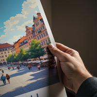 Munich Poster - Germany Travel Art - Historic Town Square Home Decor