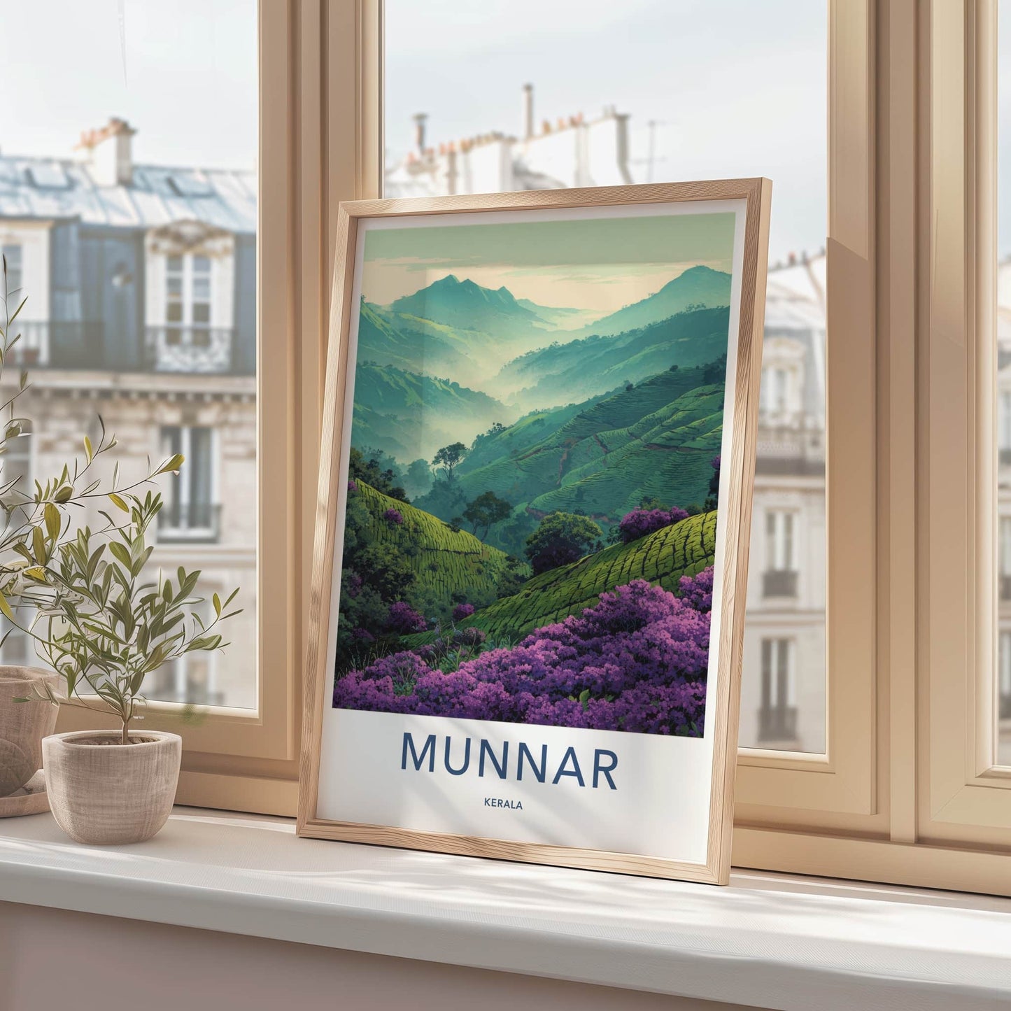 Munnar Poster - India Travel Art - Lush Kerala Hills Wall Decor