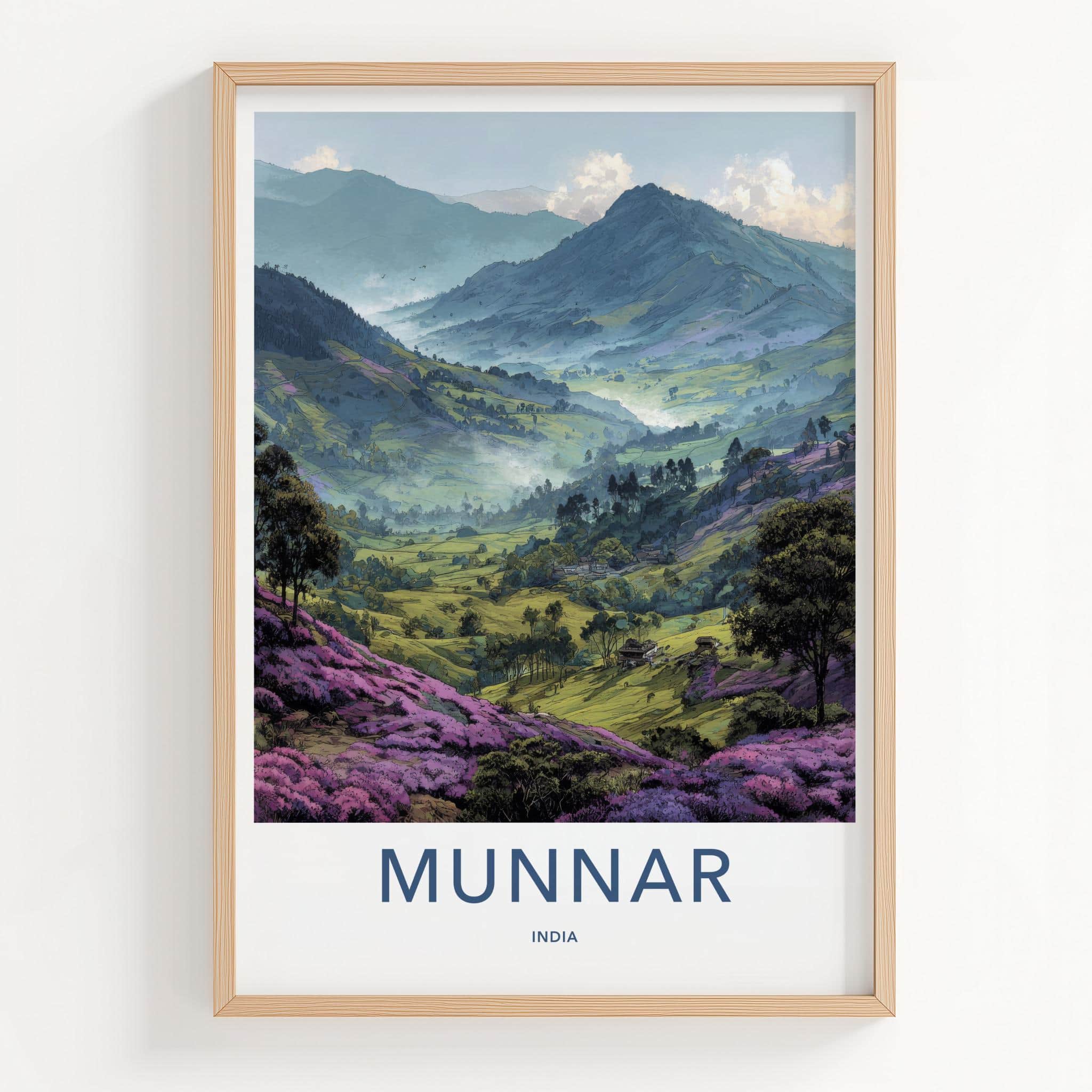 Munnar Poster - India Wall Art - Kerala Lush Green Valleys Home Decor