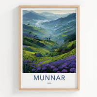 Munnar Poster - India Wall Art - Kerala Misty Mountain Tea Home Decor