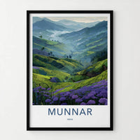 Munnar Poster - India Wall Art - Kerala Misty Mountain Tea Home Decor