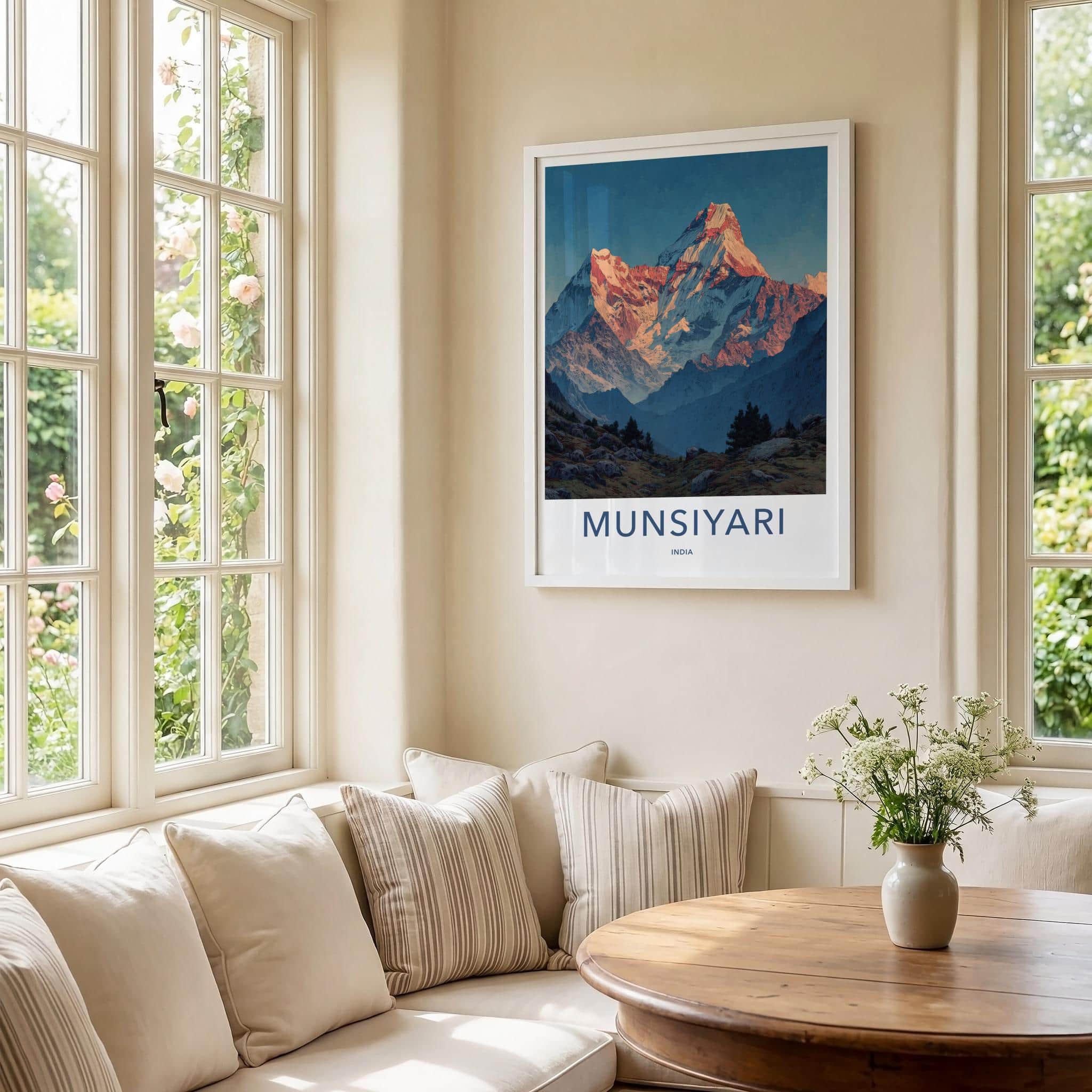 Munsiyari Poster - India Art Print - Uttarakhand Sunrise Mountain Peaks Home Art