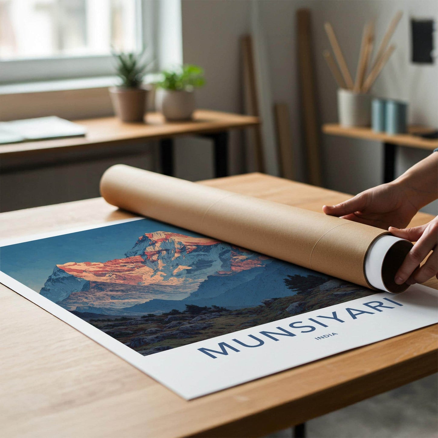 Munsiyari Poster - India Art Print - Uttarakhand Sunrise Mountain Peaks Home Art