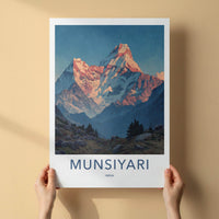 Munsiyari Poster - India Art Print - Uttarakhand Sunrise Mountain Peaks Home Art