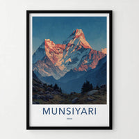 Munsiyari Poster - India Art Print - Uttarakhand Sunrise Mountain Peaks Home Art