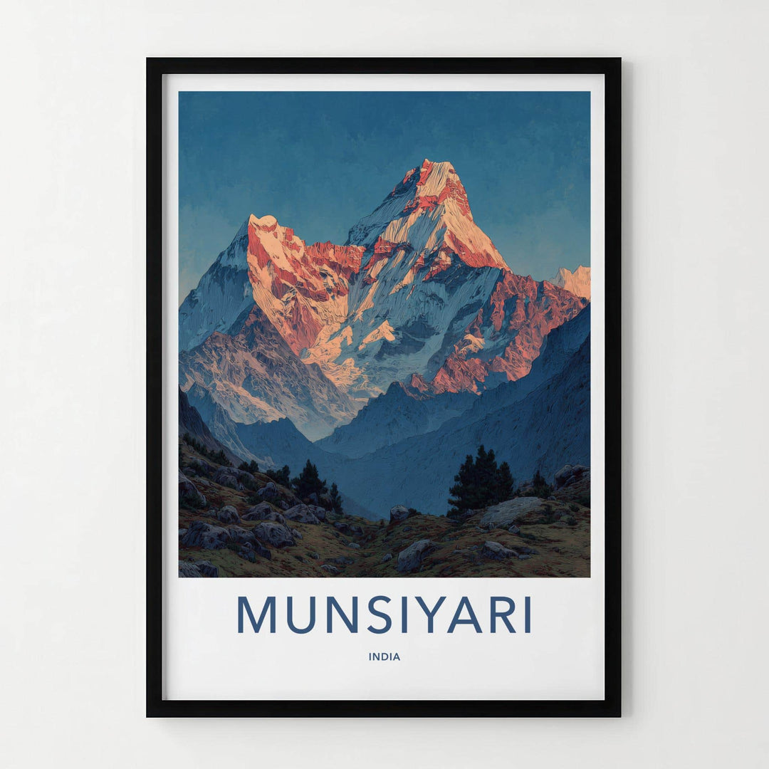 Munsiyari Poster - India Art Print - Uttarakhand Sunrise Mountain Peaks Home Art