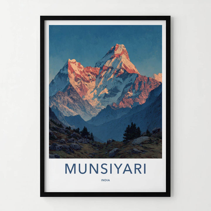 Munsiyari Poster - India Art Print - Uttarakhand Sunrise Mountain Peaks Home Art