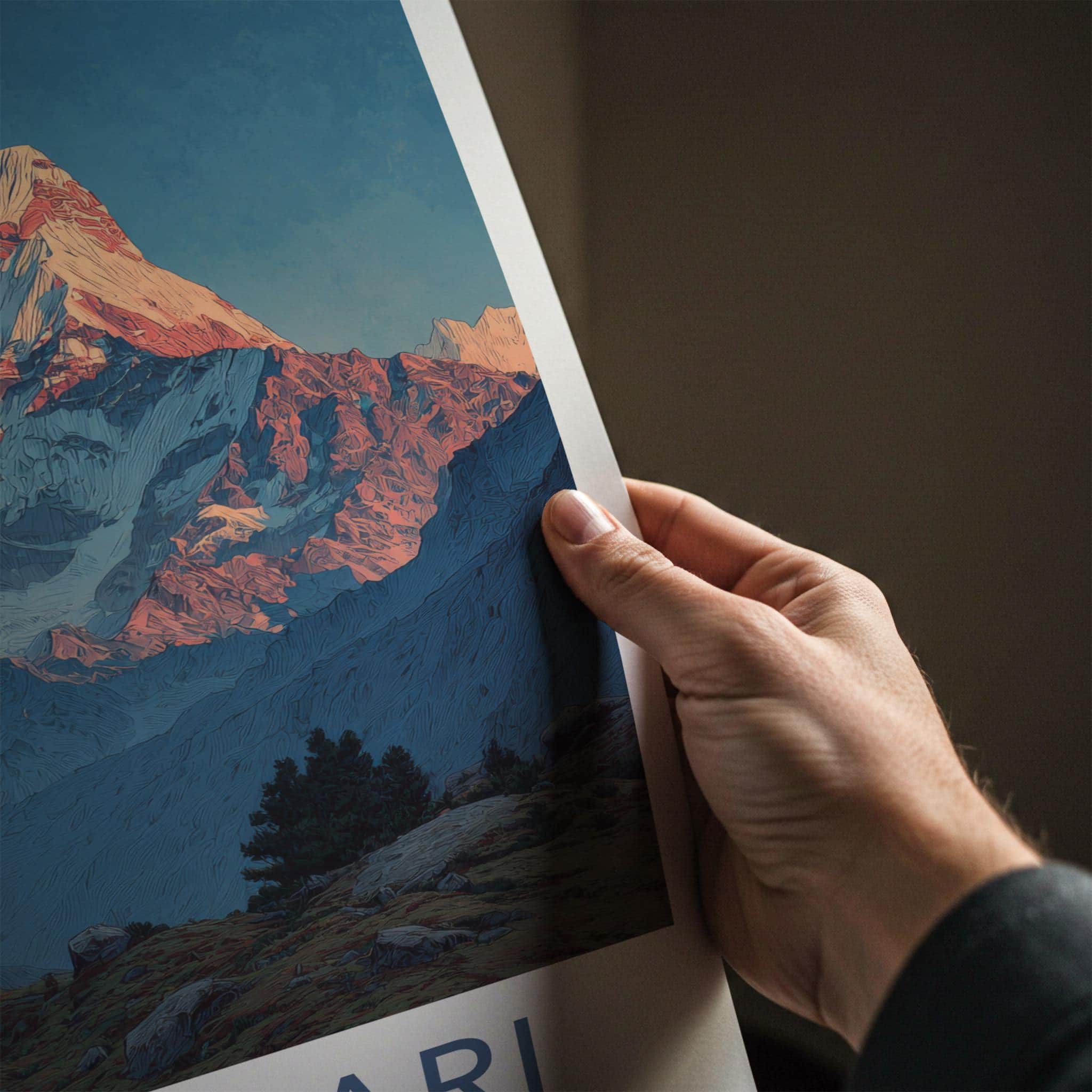 Munsiyari Poster - India Art Print - Uttarakhand Sunrise Mountain Peaks Home Art
