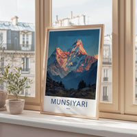 Munsiyari Poster - India Art Print - Uttarakhand Sunrise Mountain Peaks Home Art