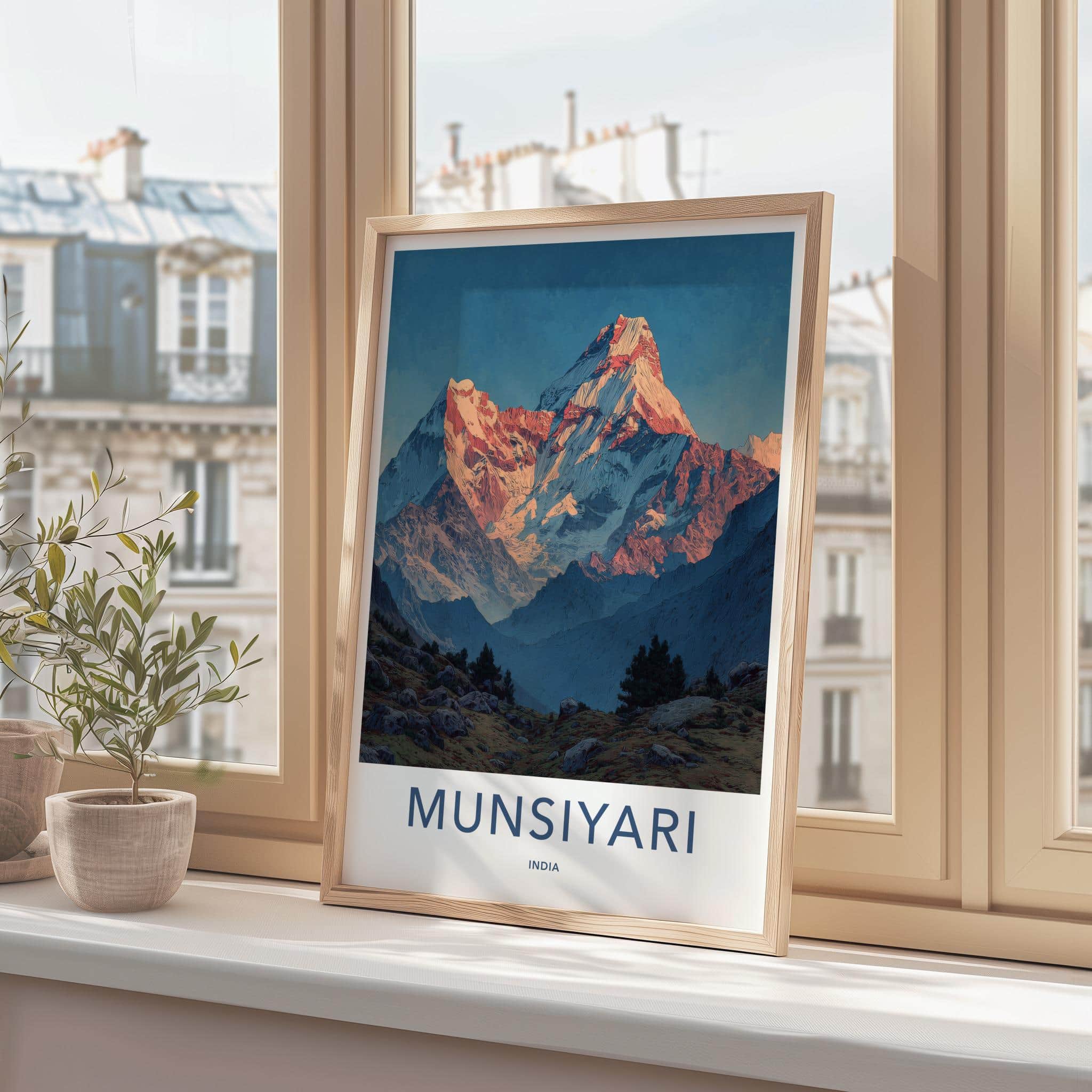Munsiyari Poster - India Art Print - Uttarakhand Sunrise Mountain Peaks Home Art