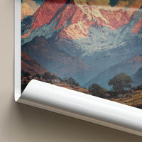 Munsiyari Poster - India Wall Art - Uttarakhand Himalayan Village Peaks Gift