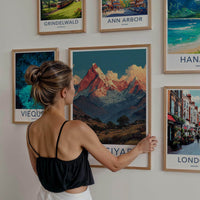 Munsiyari Poster - India Wall Art - Uttarakhand Himalayan Village Peaks Gift