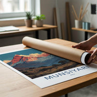 Munsiyari Poster - India Wall Art - Uttarakhand Himalayan Village Peaks Gift