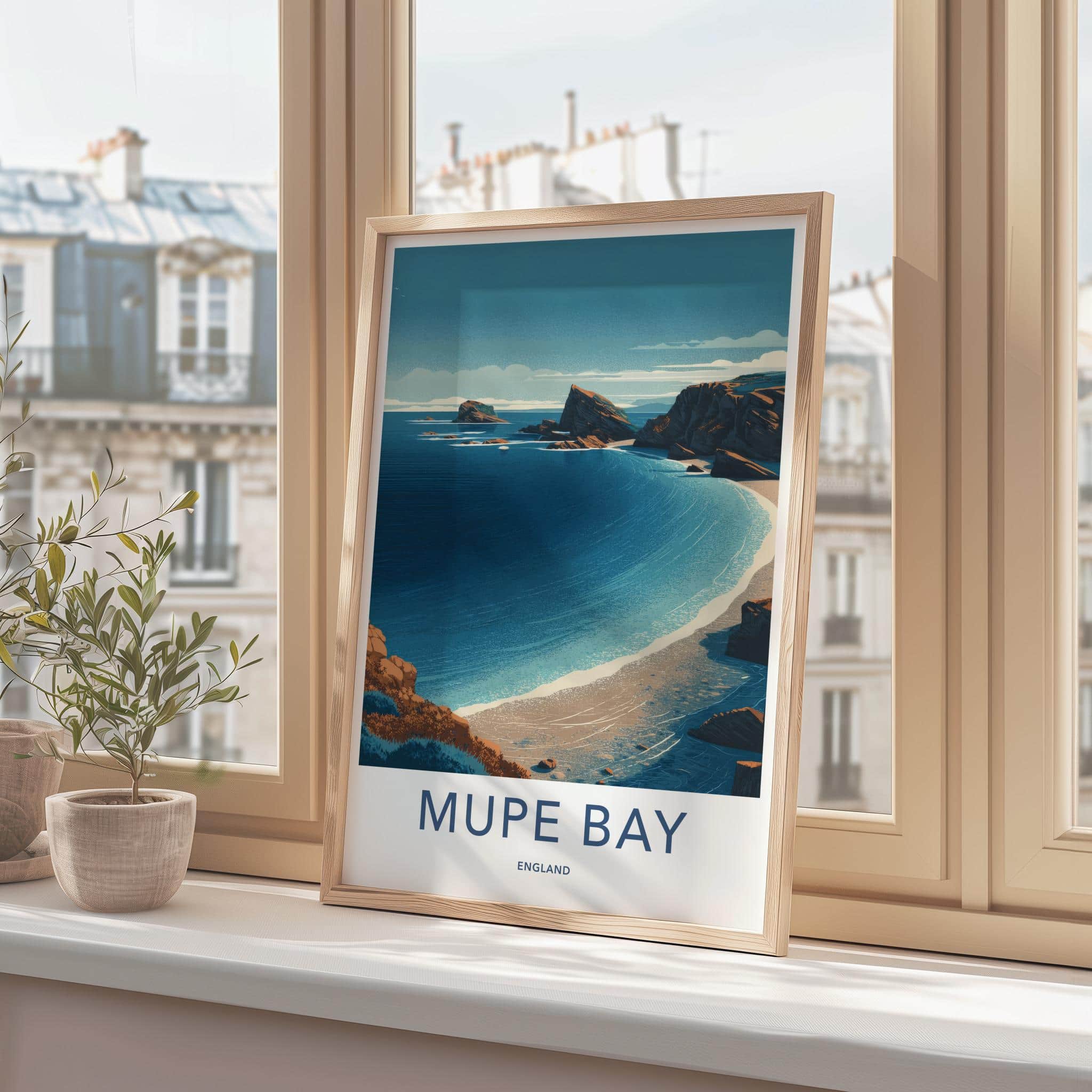 Mupe Bay Poster - England Travel Art - Rocky Coastal Bay Home Decor