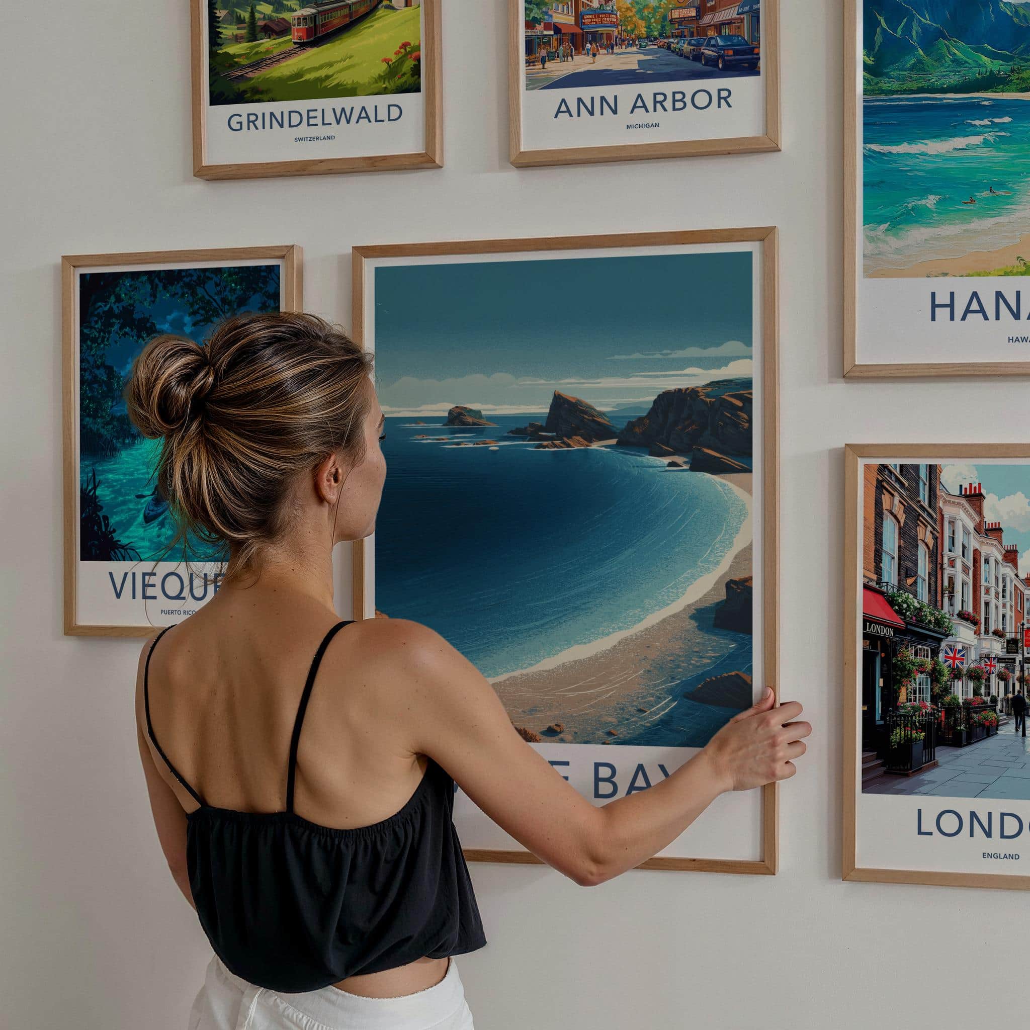 Mupe Bay Poster - England Travel Art - Rocky Coastal Bay Home Decor