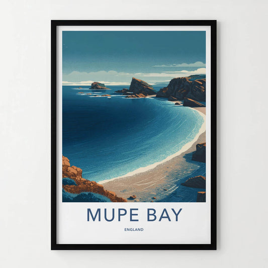 Mupe Bay Poster - England Travel Art - Rocky Coastal Bay Home Decor