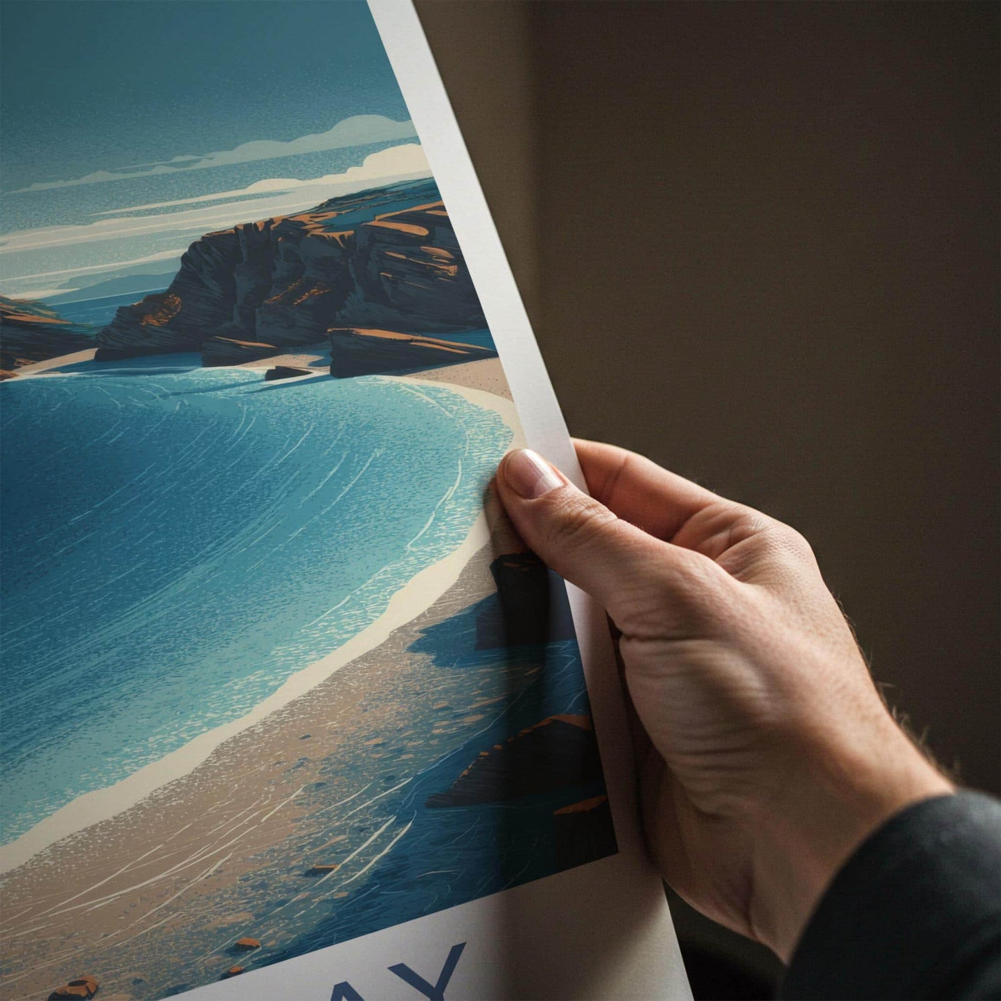 Mupe Bay Poster - England Travel Art - Rocky Coastal Bay Home Decor