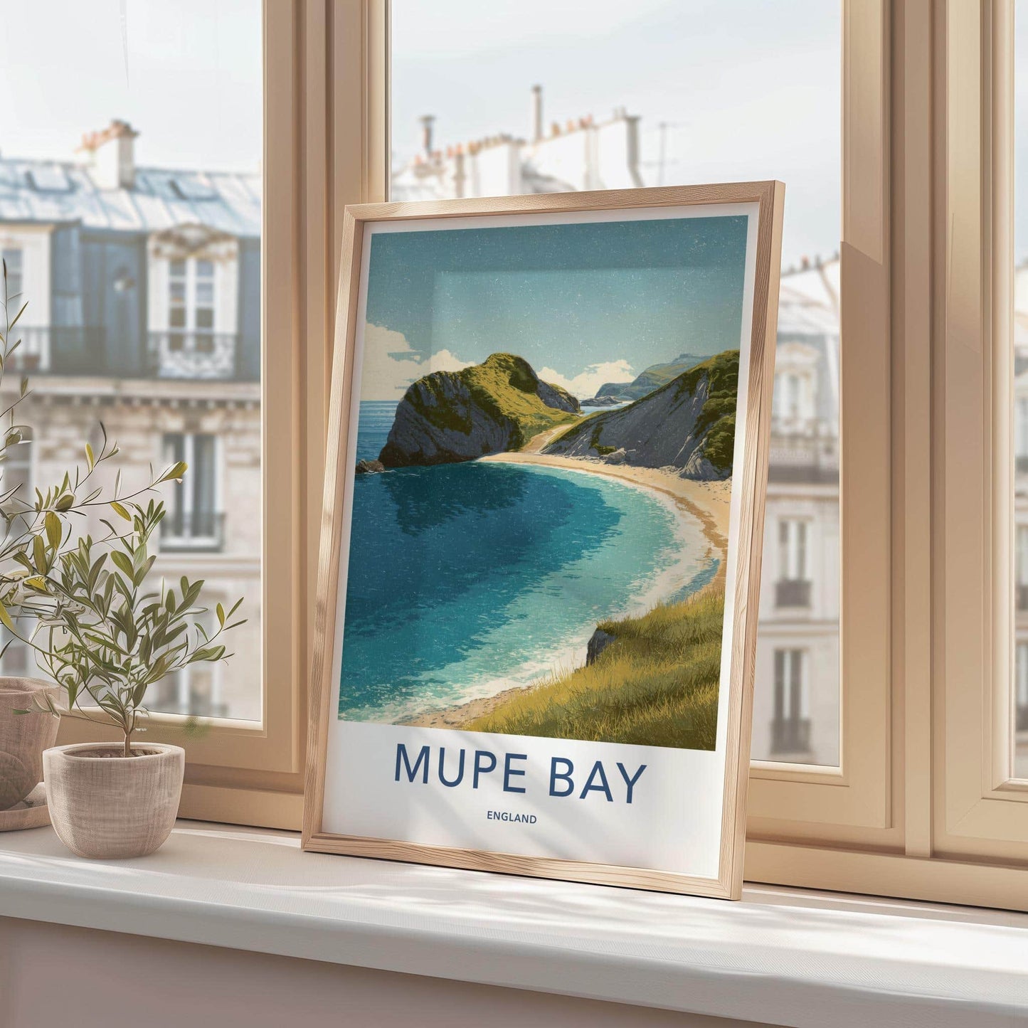 Mupe Bay Poster - England Travel Art - Sandy Cove Waters Home Decor