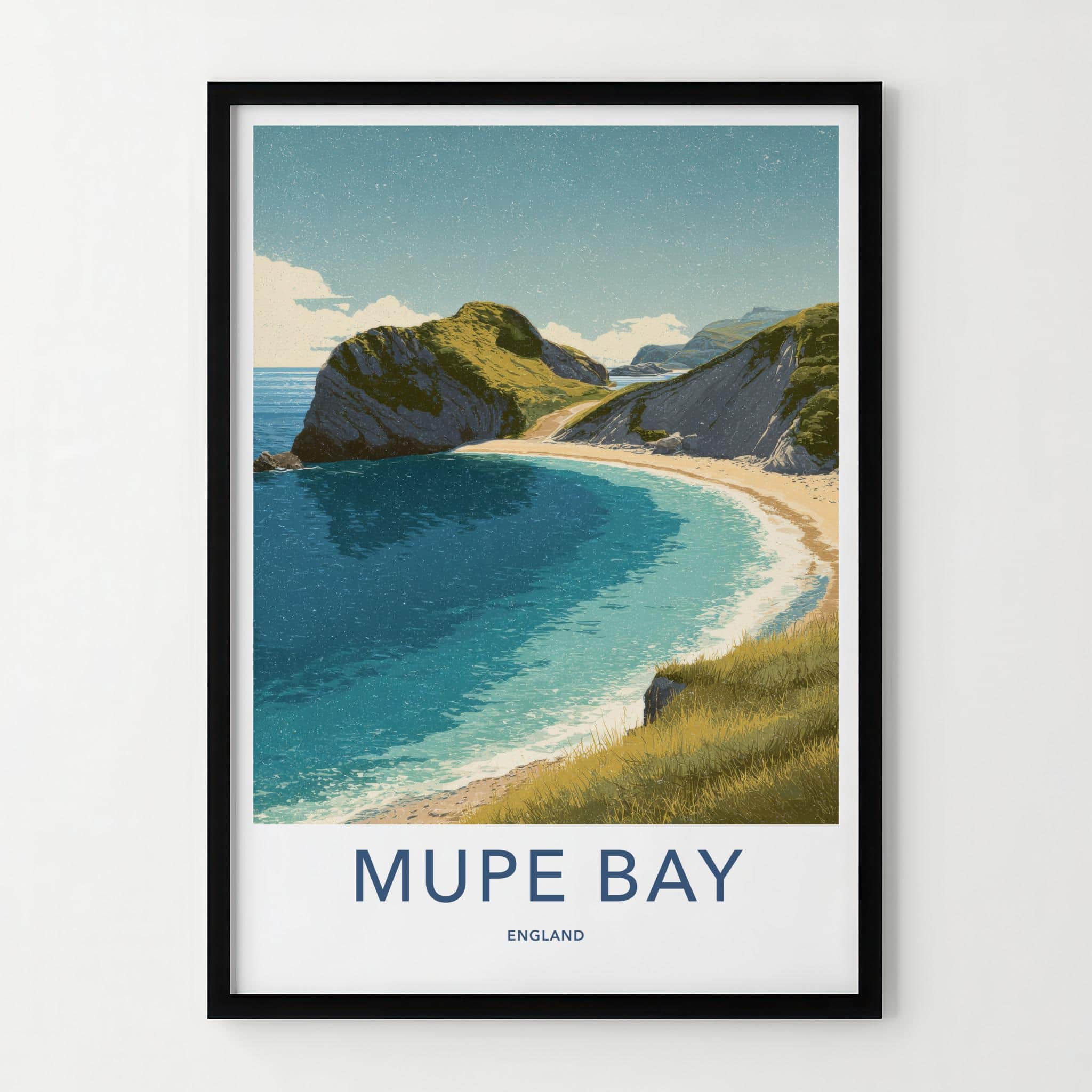 Mupe Bay Poster - England Travel Art - Sandy Cove Waters Home Decor