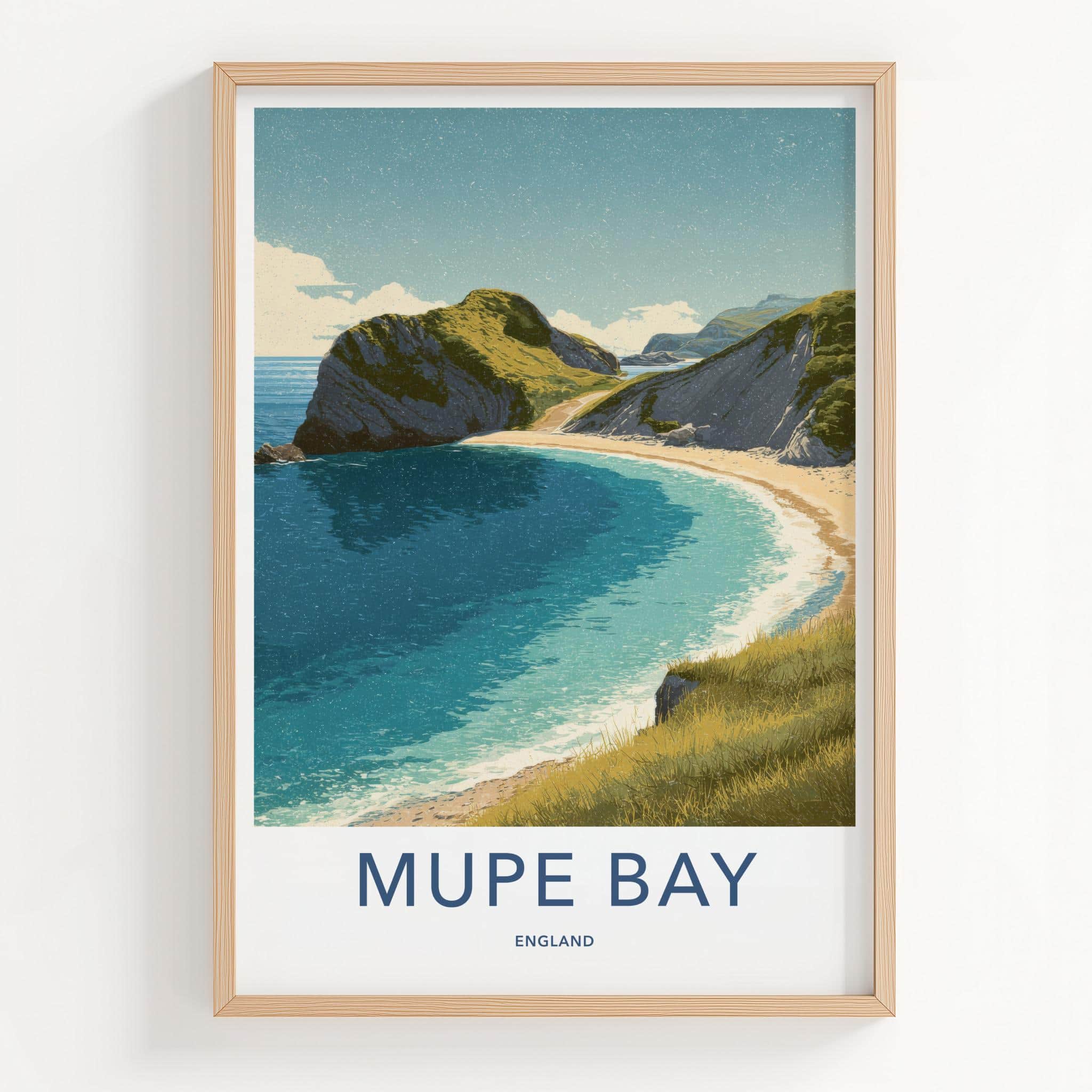 Mupe Bay Poster - England Travel Art - Sandy Cove Waters Home Decor