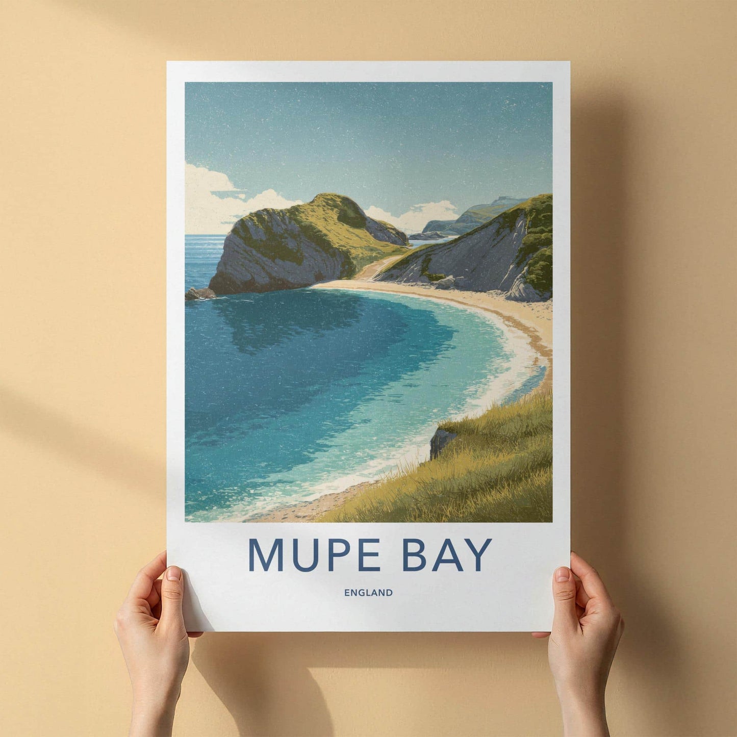 Mupe Bay Poster - England Travel Art - Sandy Cove Waters Home Decor