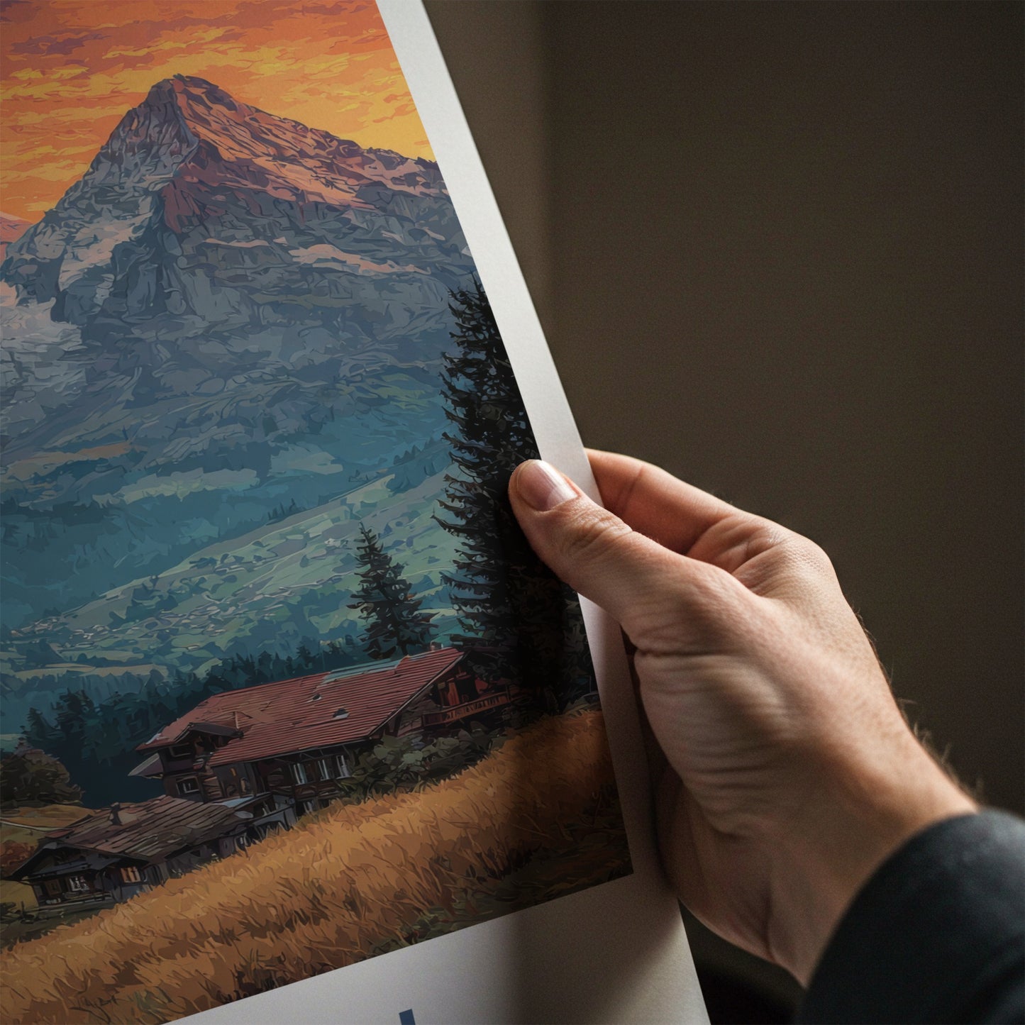 Murren Poster - Switzerland Framed Art - Sunset Valley Village Gallery Art