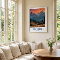 Murren Poster - Switzerland Framed Art - Sunset Valley Village Gallery Art