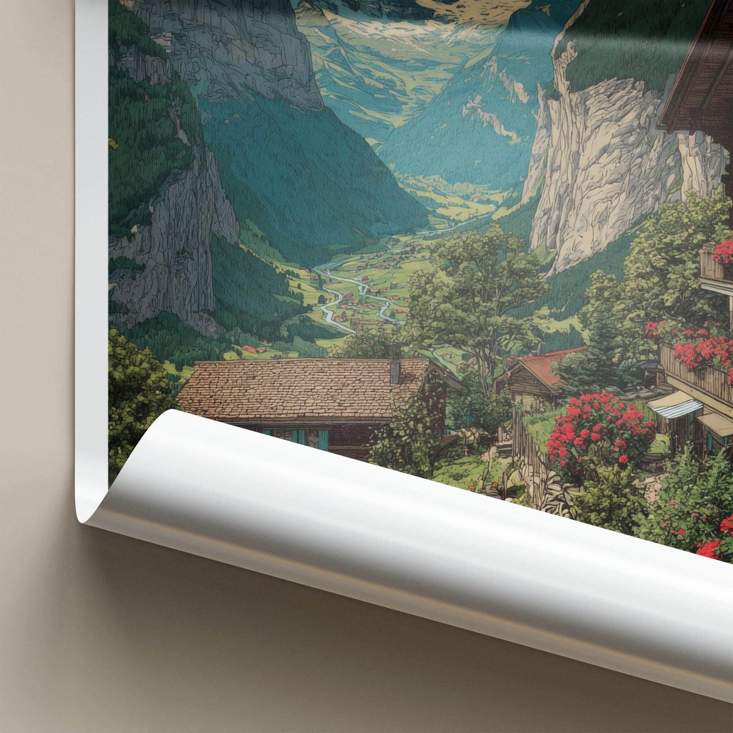 Murren Poster - Switzerland Travel Art - Swiss Alpine Village Home Decor