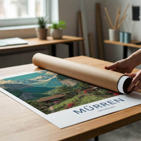 Murren Poster - Switzerland Travel Art - Swiss Alpine Village Home Decor