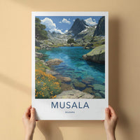 Musala Poster - Bulgaria Travel Art - Clear Mountain Lake Home Decor