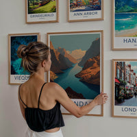 Musandam Poster - Oman Travel Art - Deep Fjord Mountains Home Decor