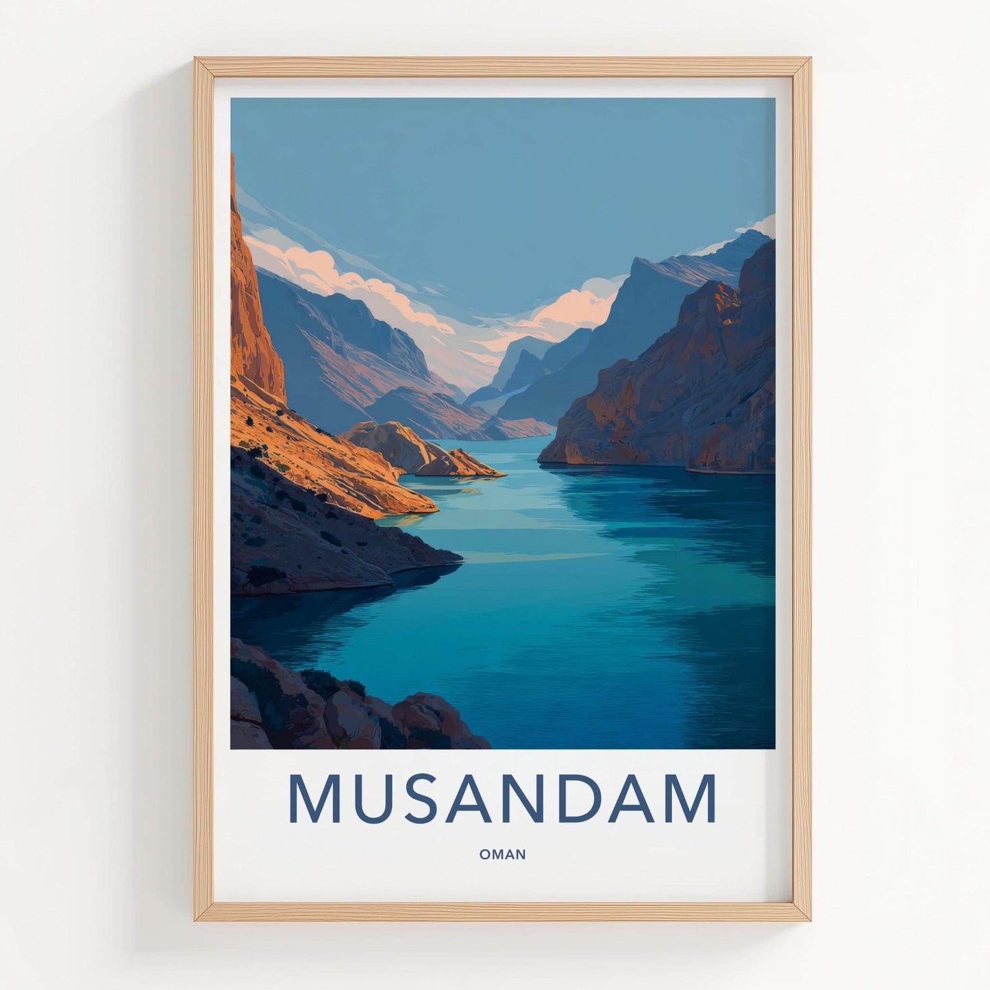MUSANDAM Poster - Oman Travel Art - Dramatic Fjord Landscape Home Decor